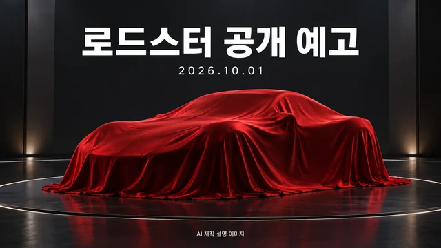 10월 1일 로드스터 공개 예고를 설명하는 AI 제작 이미지, 실제 차량 디자인이 아님